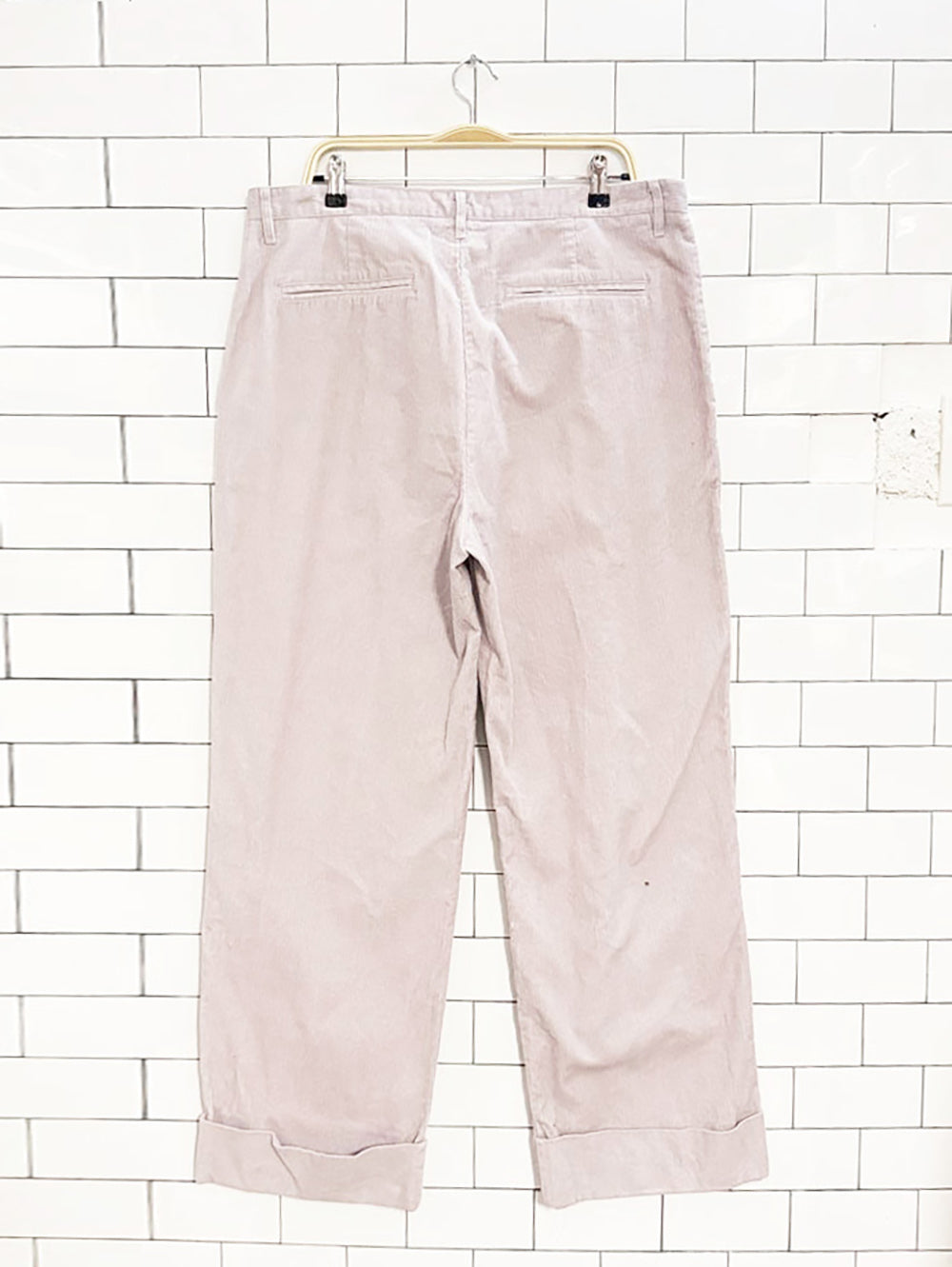 zara chunky cord pleated cuffed trousers