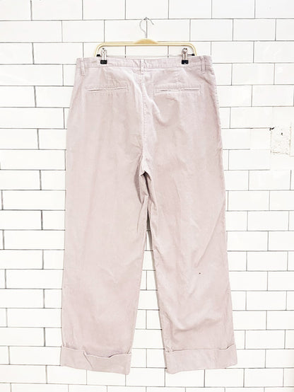 zara chunky cord pleated cuffed trousers