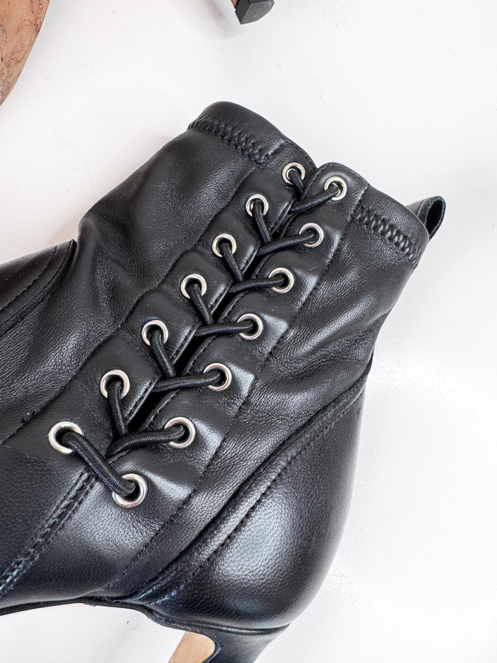 jimmy choo mallory butter leather corset heeled sock boots | made in Italy