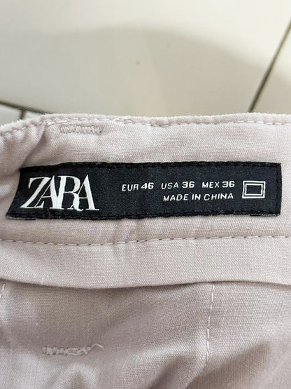 zara chunky cord pleated cuffed trousers