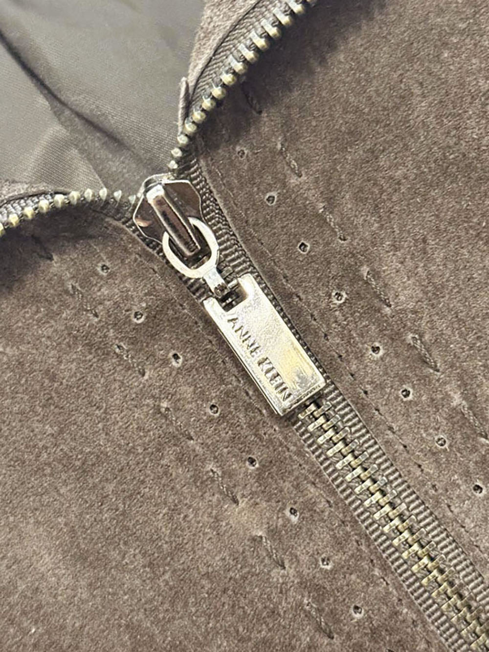 vintage 00s anne klein suede full zip jacket | leather