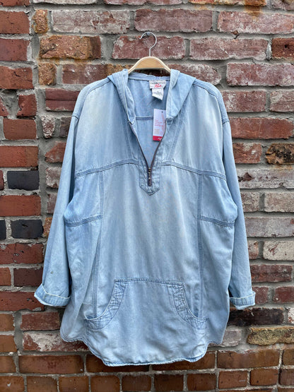 vintage cotton ginny light denim hoodie