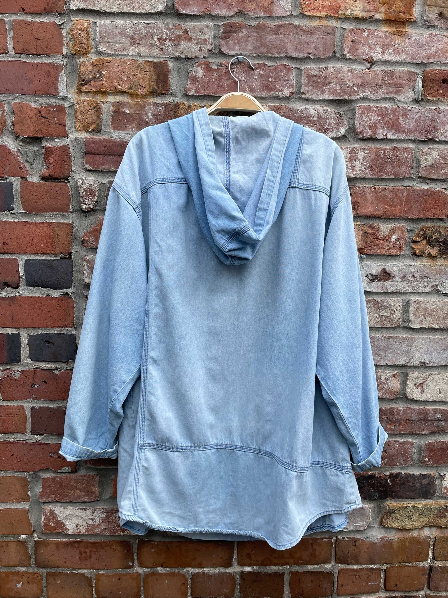 vintage cotton ginny light denim hoodie
