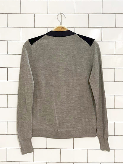 j crew merino wool-blend velvet front knit cardigan