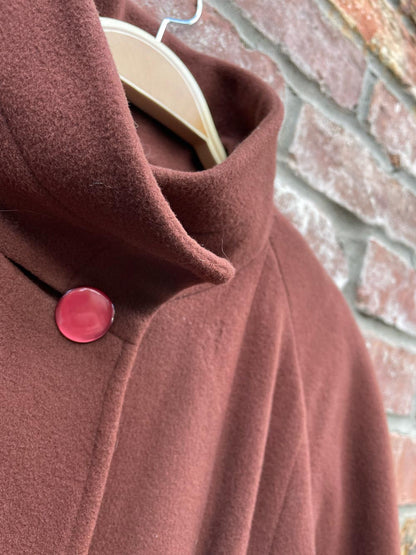 vintage holt renfrew wool-cashmere fur trim swing coat