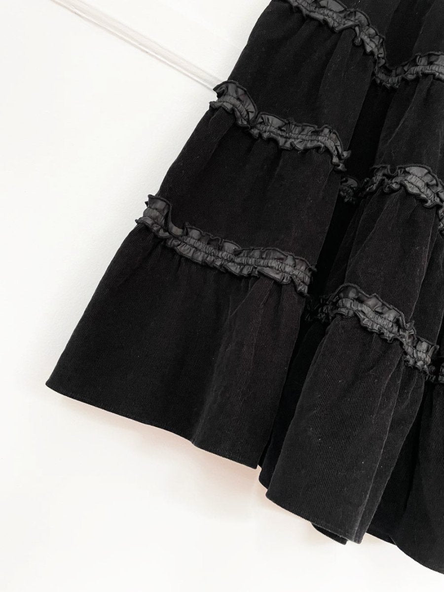 y2k jessica corduroy tiered boho prairie maxi skirt - good market thrift store