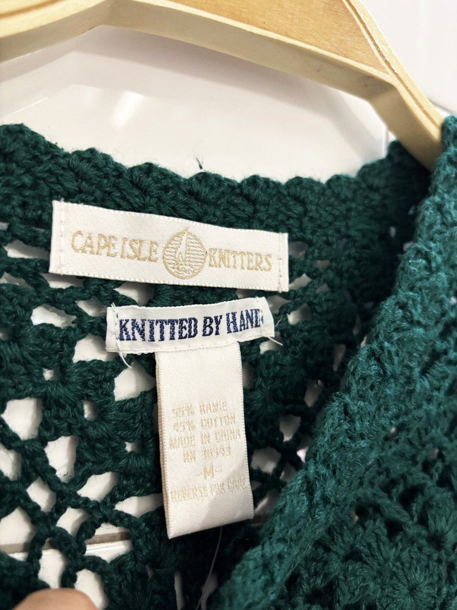 nwt vintage 90s cape island knitters loose crochet knit sweater - good market thrift store