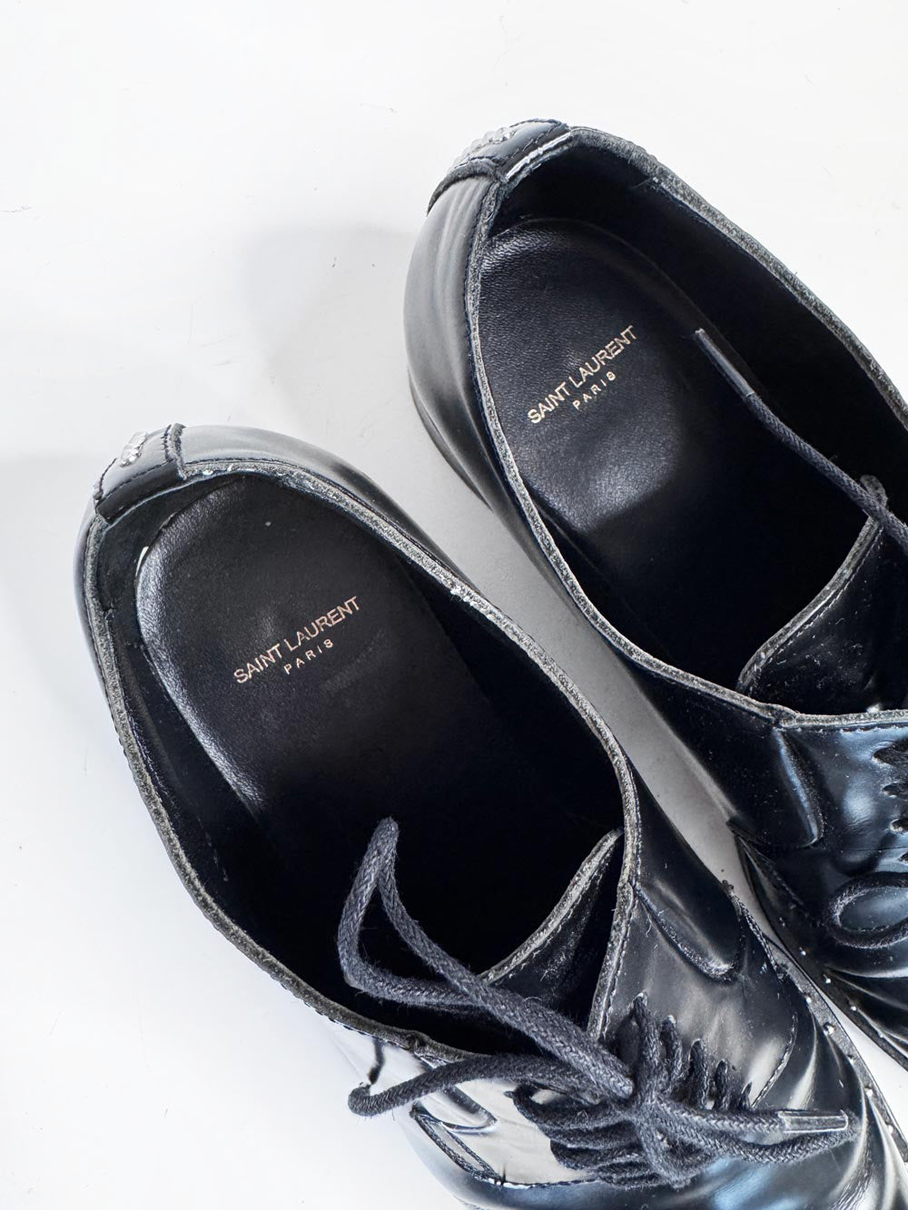 saint laurent dylan studded leather derby shoe
