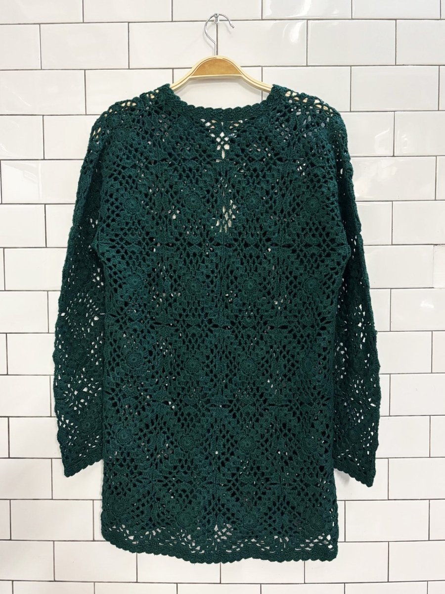 nwt vintage 90s cape island knitters loose crochet knit sweater - good market thrift store