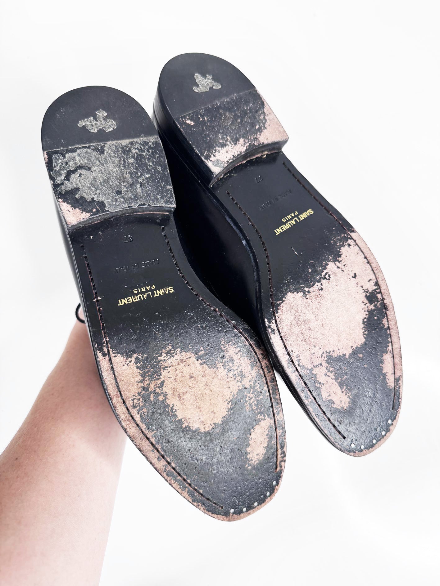 saint laurent dylan studded leather derby shoe