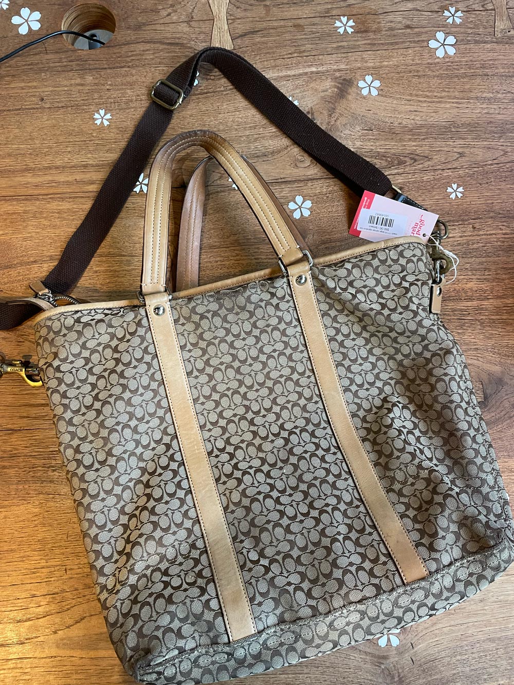 coach 77116 large canvas signature tote