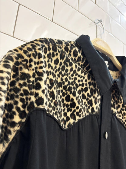 vintage 90s third rail animal print iridescent snap western shirt - good market thrift store