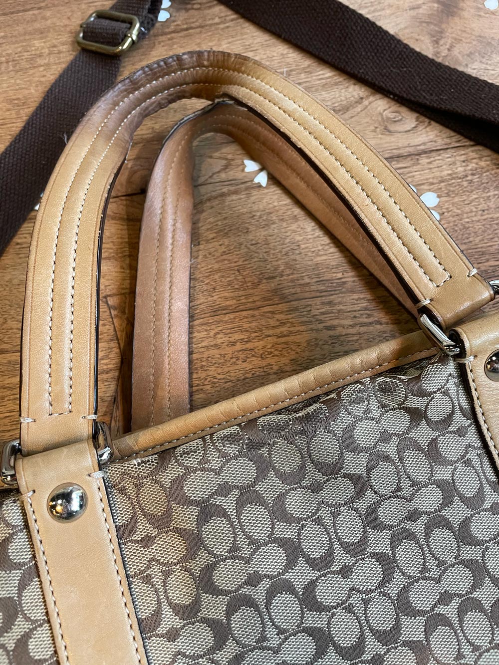 coach 77116 large canvas signature tote