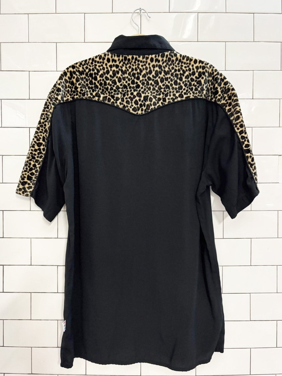 vintage 90s third rail animal print iridescent snap western shirt - good market thrift store