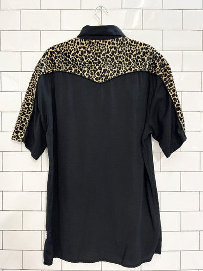 vintage 90s third rail animal print iridescent snap western shirt - good market thrift store