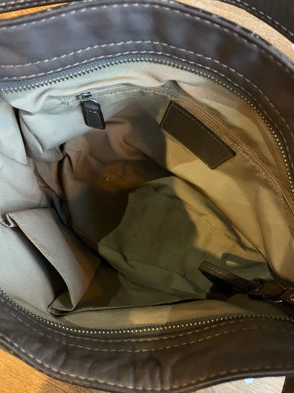 coach zoe brown leather shoulder bag