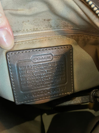 coach zoe brown leather shoulder bag