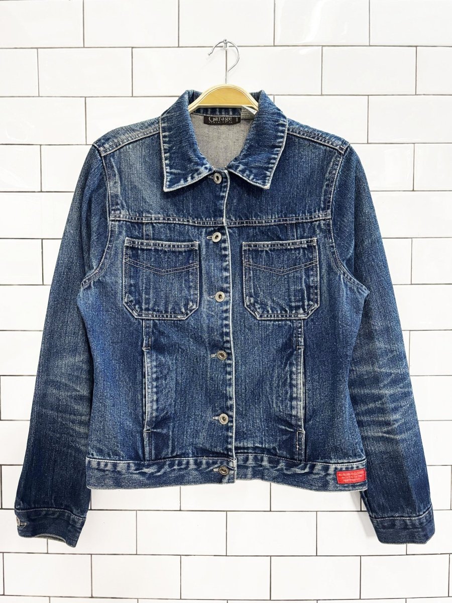 y2k garage clothing open pocket denim jacket - good market thrift store