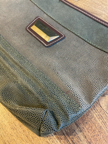 vintage 90s voyageur pebbled suede travel bag