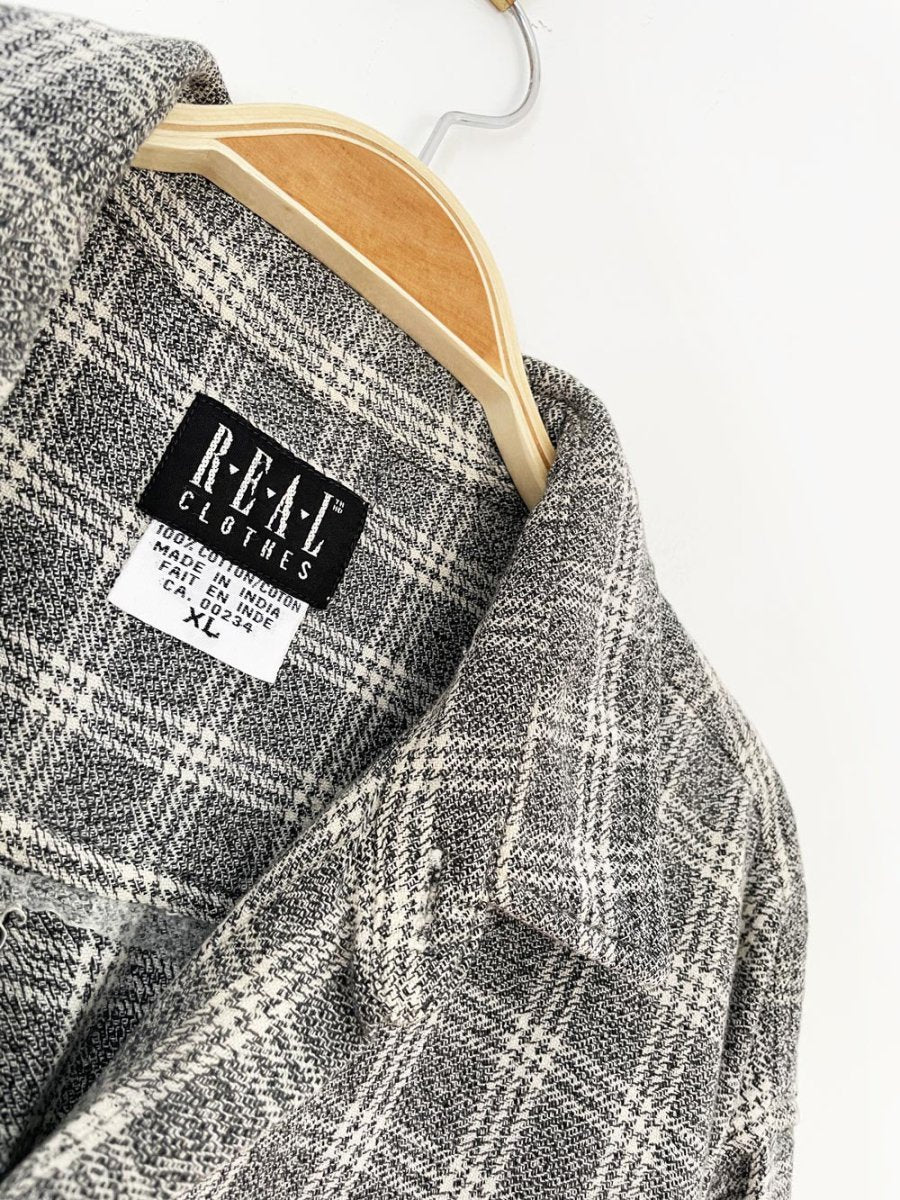 vintage 90s real clothes grunge plaid oversized shirt | made in India - good market thrift store