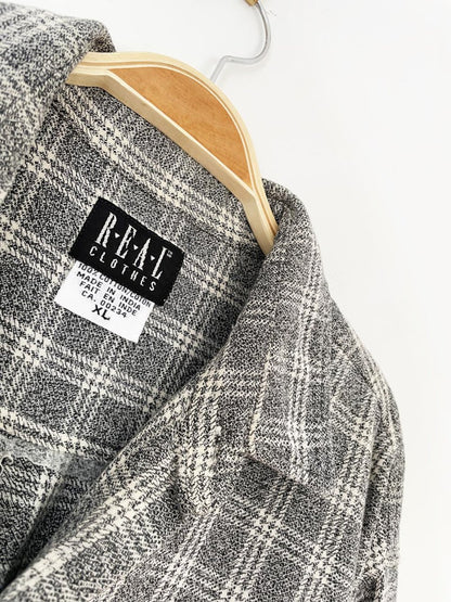 vintage 90s real clothes grunge plaid oversized shirt | made in India - good market thrift store