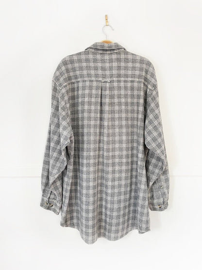 vintage 90s real clothes grunge plaid oversized shirt | made in India - good market thrift store