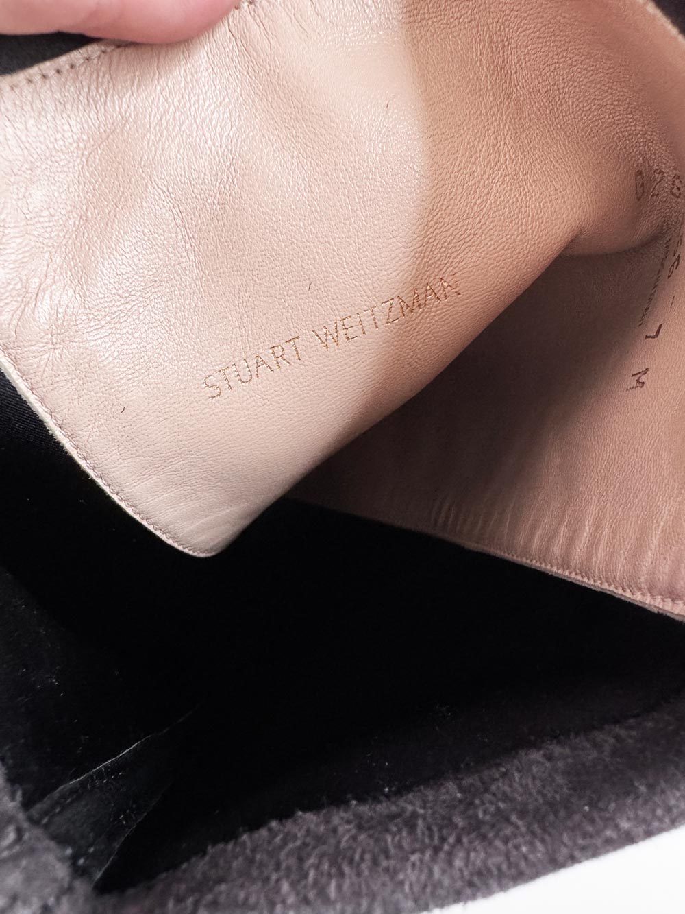stuart weitzman OTK suede block heel tall boot | made in Spain