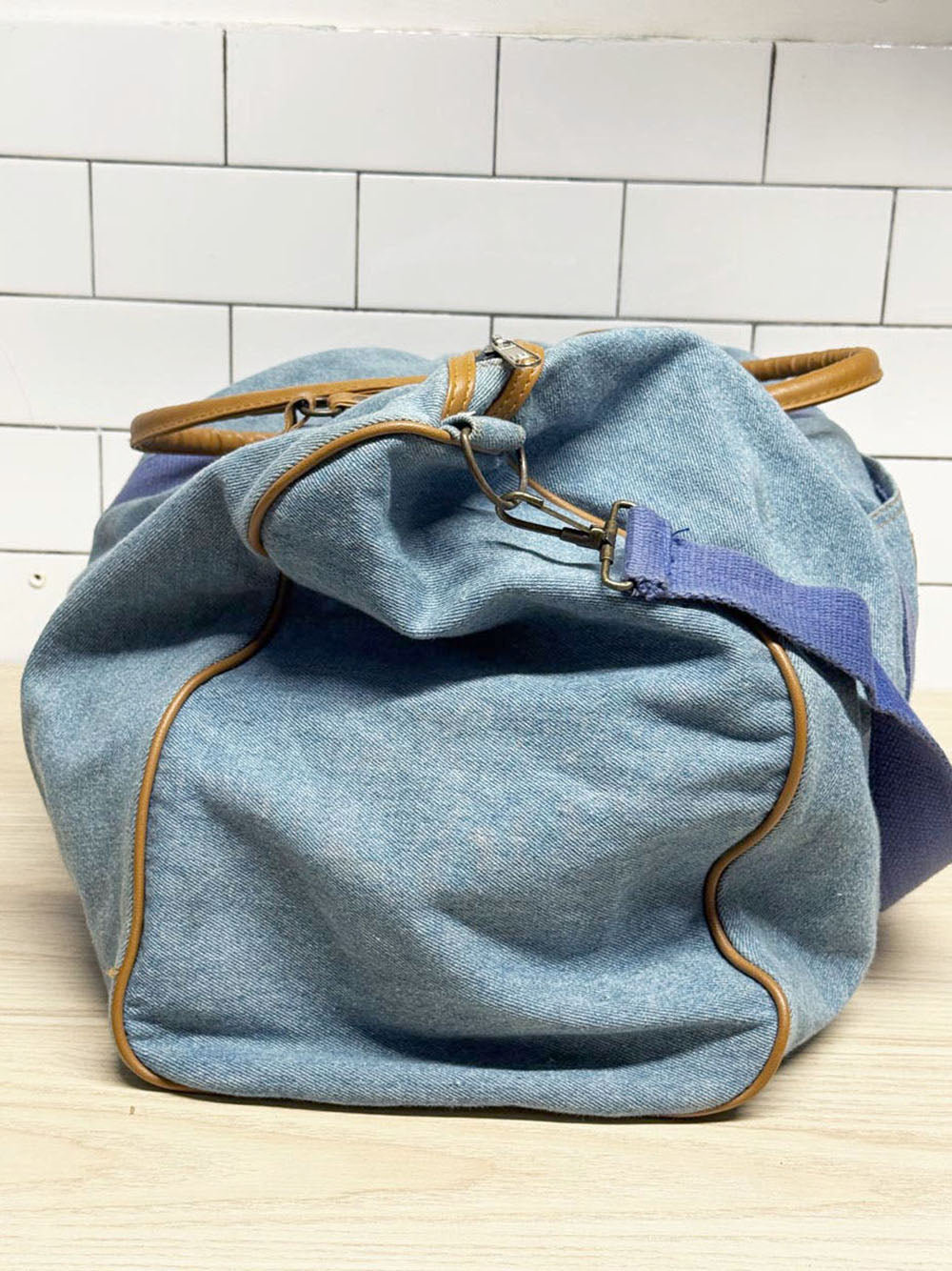 vintage jordache denim duffle weekender bag