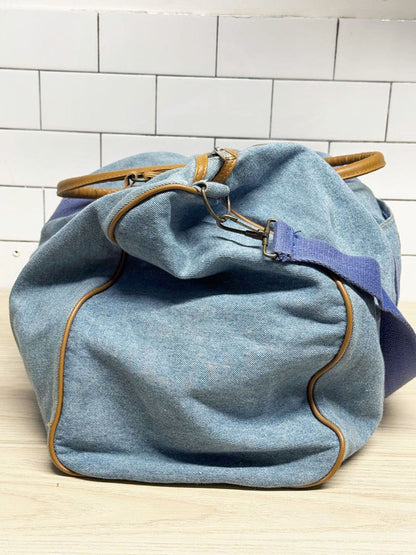 vintage jordache denim duffle weekender bag