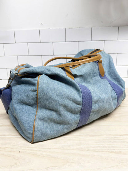 vintage jordache denim duffle weekender bag