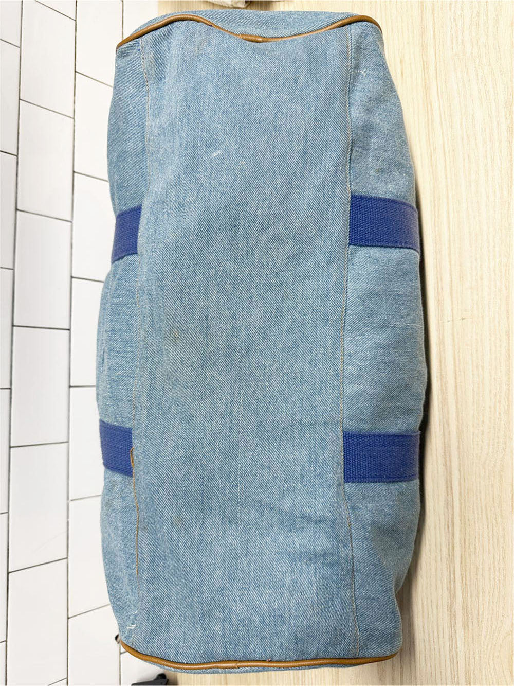 vintage jordache denim duffle weekender bag