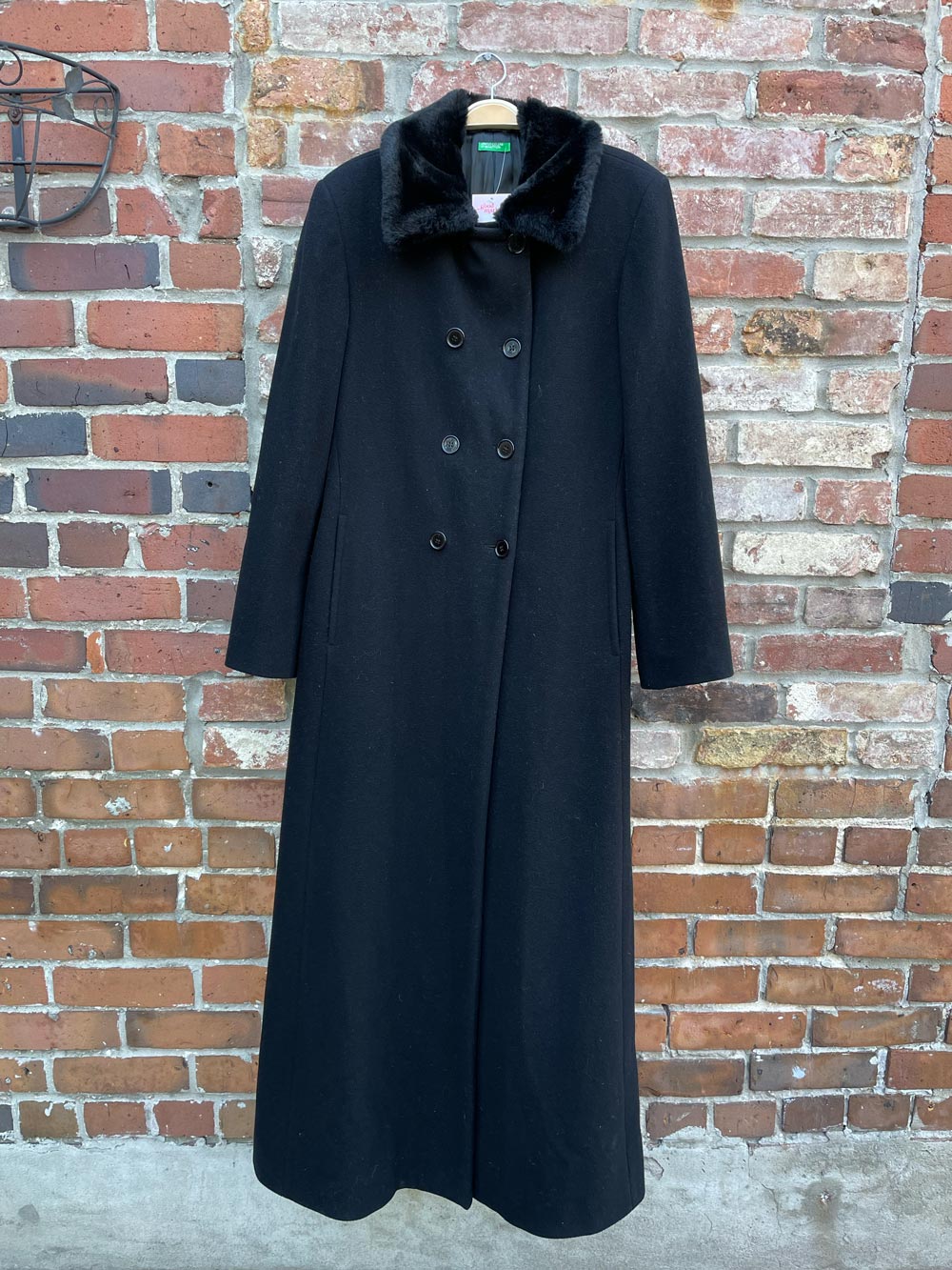 vintage ucob faux fur collar wool-blend coat