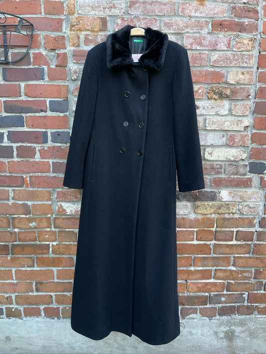 vintage ucob faux fur collar wool-blend coat