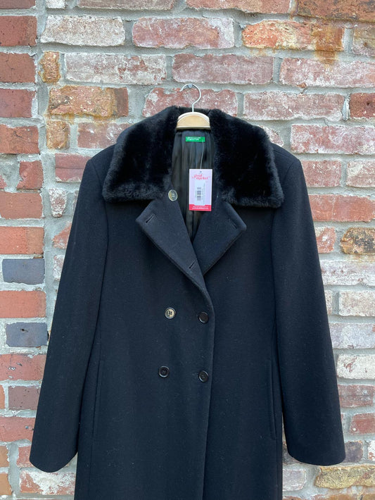 vintage ucob faux fur collar wool-blend coat