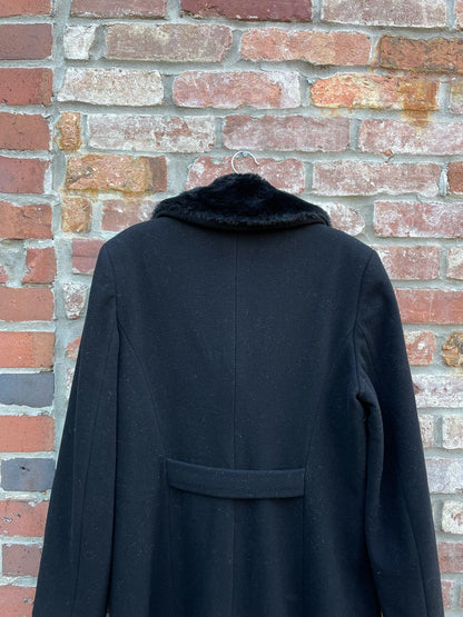 vintage ucob faux fur collar wool-blend coat
