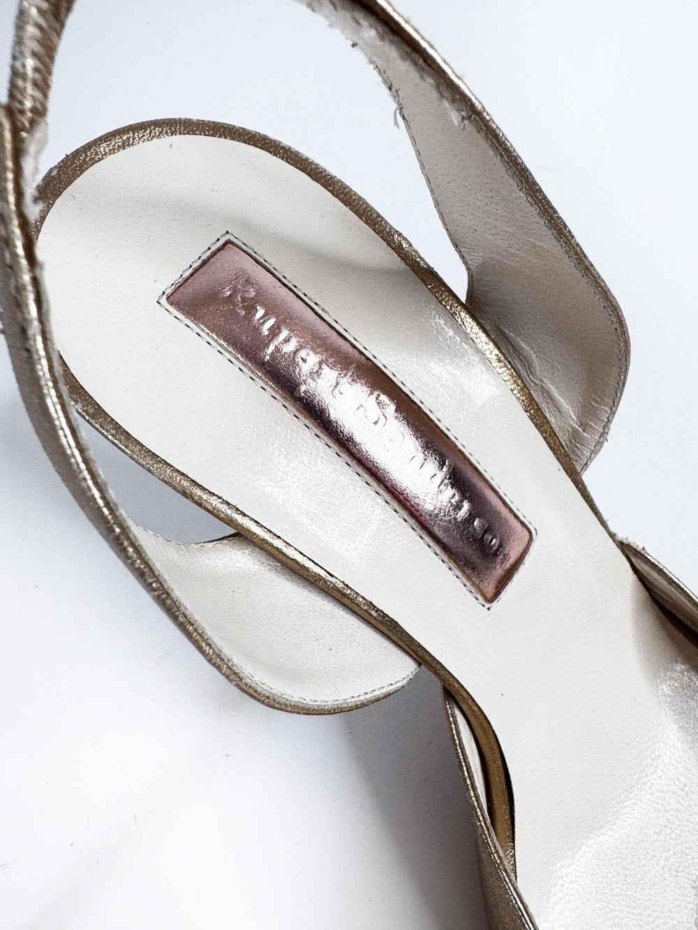 rupert sanderson metallic slingback peeptoe heeled sandals