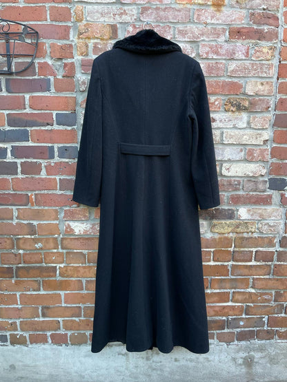 vintage ucob faux fur collar wool-blend coat