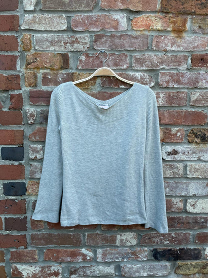 babaton kitano wool-linen faux wrap back sweater