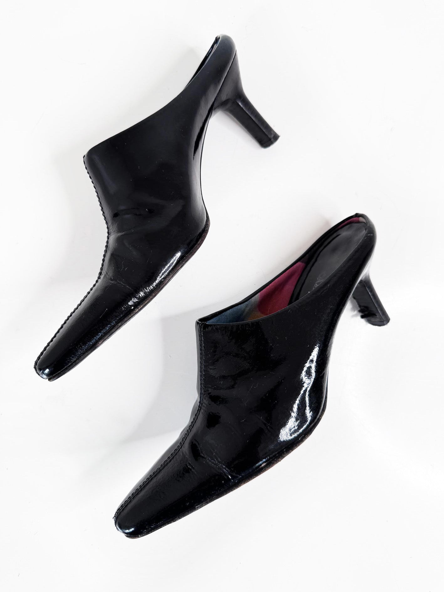 aquatalia patent leather pointed toe heeled mules | marvin k | made in Italy