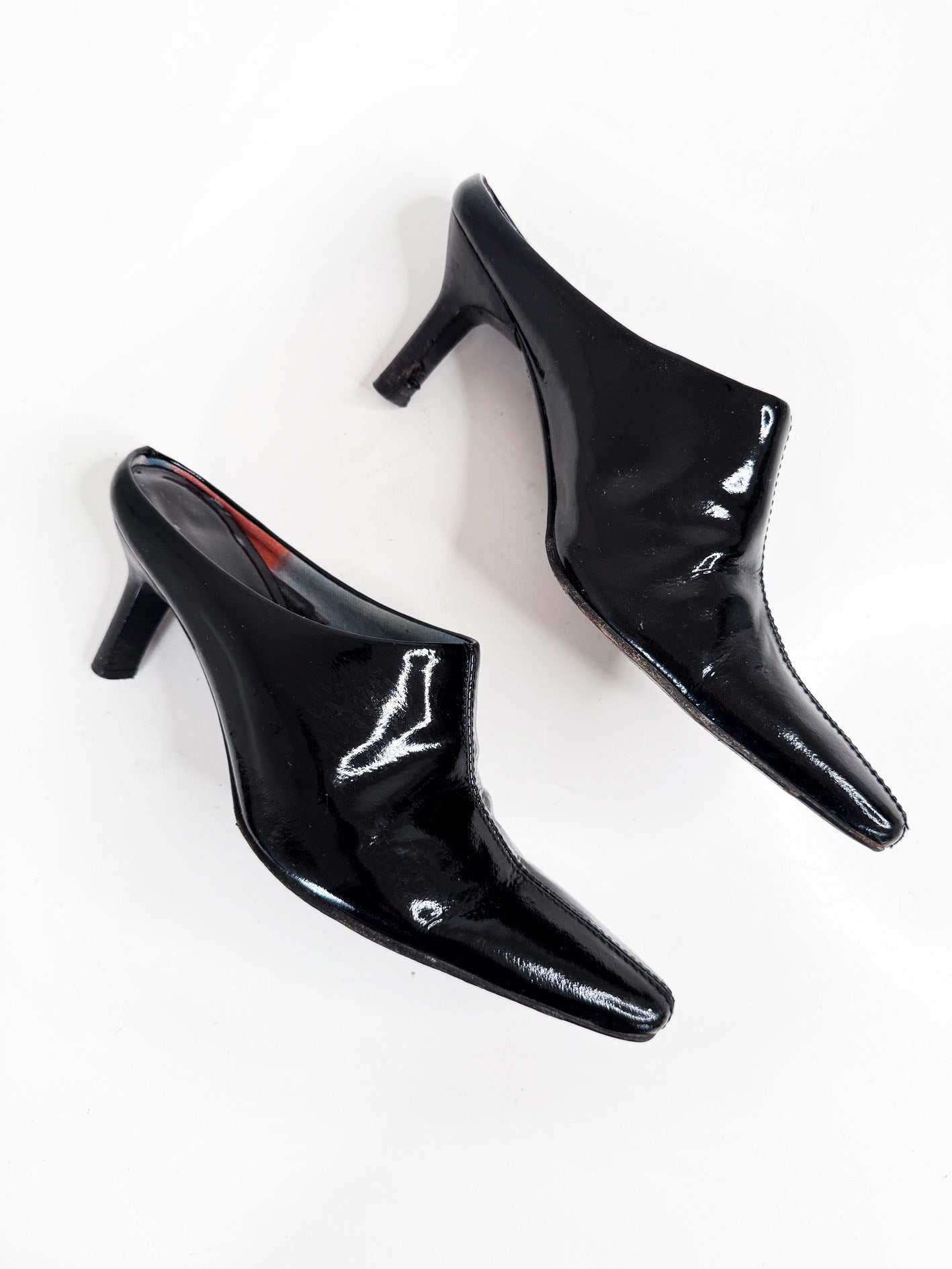 aquatalia patent leather pointed toe heeled mules | marvin k | made in Italy