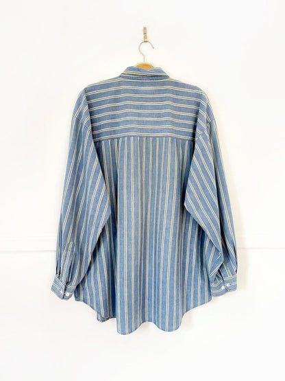 vintage 90s pause distressed striped oversized shirt - good market thrift store