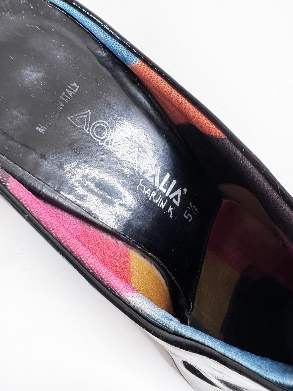 aquatalia patent leather pointed toe heeled mules | marvin k | made in Italy