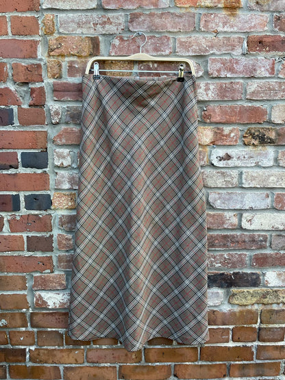 vintage 00s fairweather preppy plaid maxi skirt