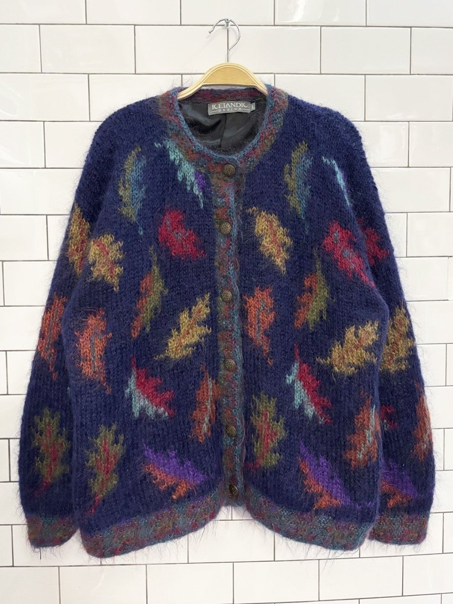 vintage 90s icelandic design mohair blend cardigan jacket - good market thrift store