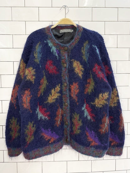 vintage 90s icelandic design mohair blend cardigan jacket - good market thrift store