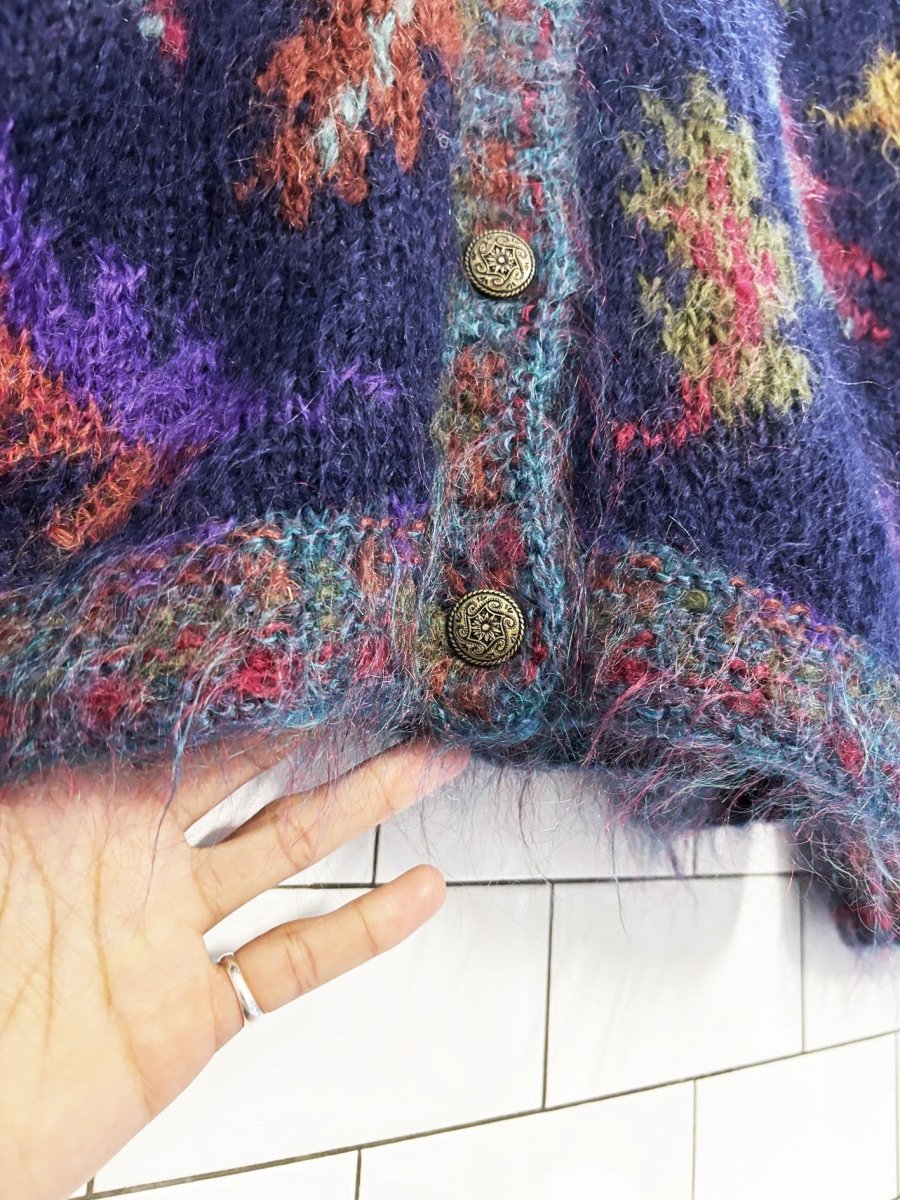 vintage 90s icelandic design mohair blend cardigan jacket - good market thrift store