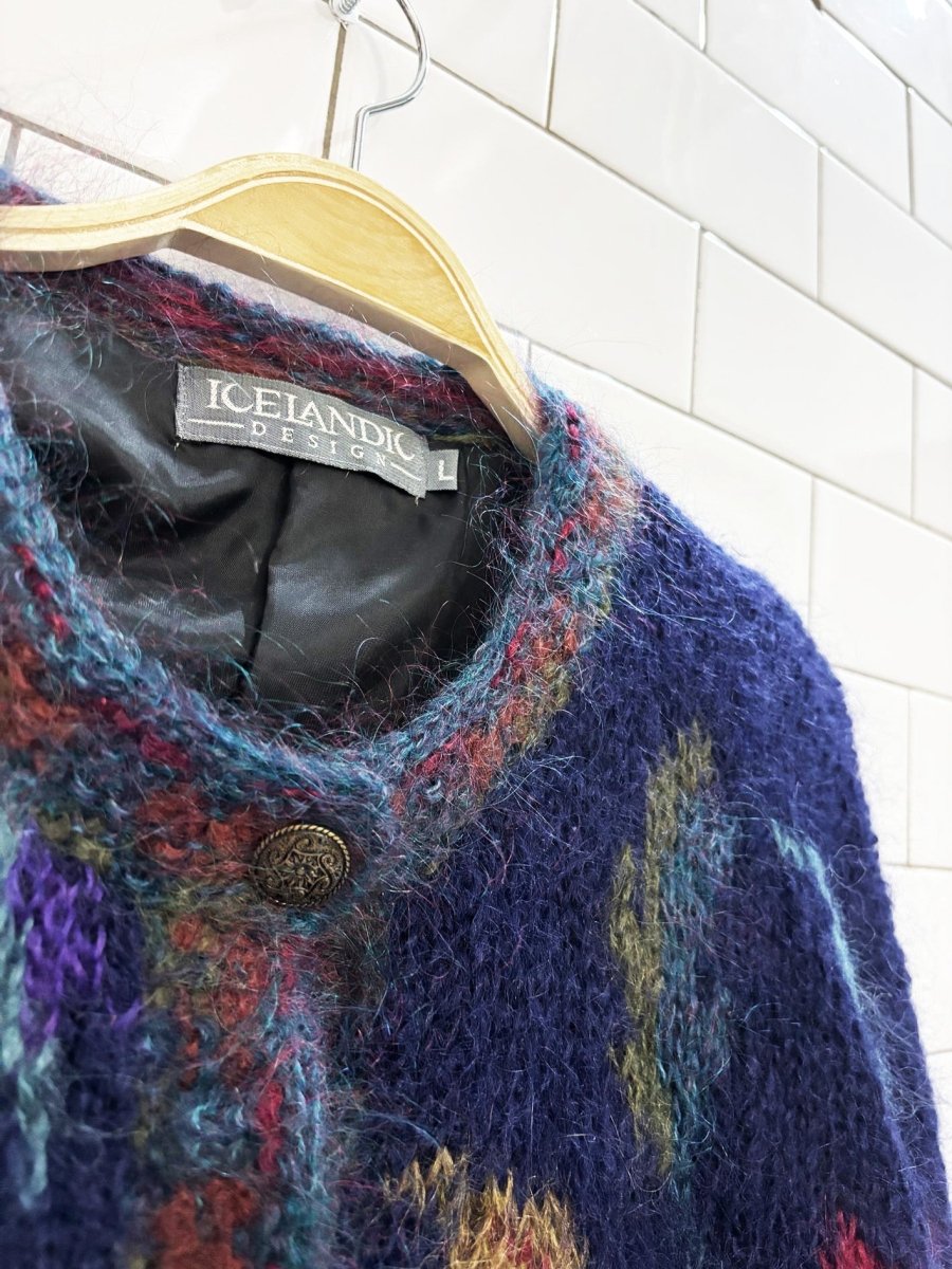 vintage 90s icelandic design mohair blend cardigan jacket - good market thrift store