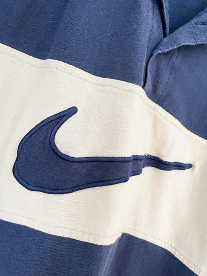 vintage 90s big swoosh colour block band polo - good market thrift store