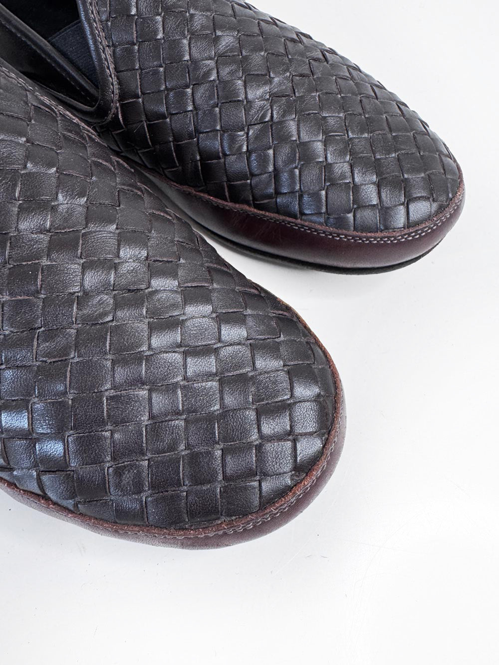 bottega veneta leather intrecciato smoking slippers