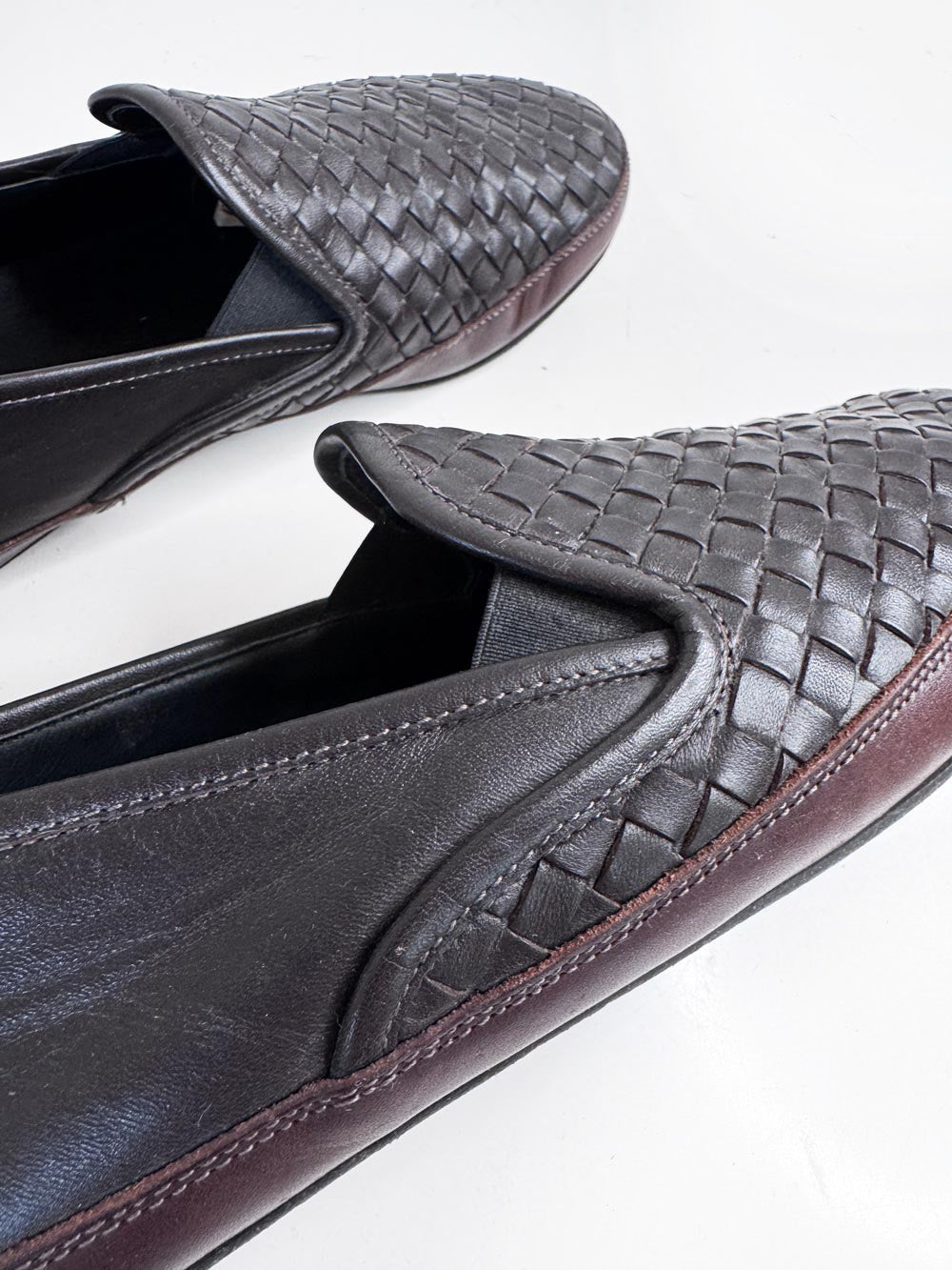 bottega veneta leather intrecciato smoking slippers